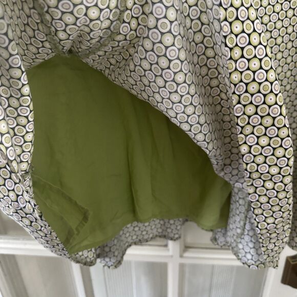 George 100% Cotton Skirt Lined Green Multi A-Line Knee Length Womens Size 6 - Picture 5 of 9